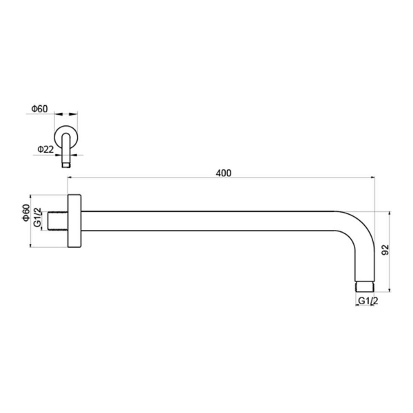 Душевой кронштейн АКВАТЕК AQ2176CR