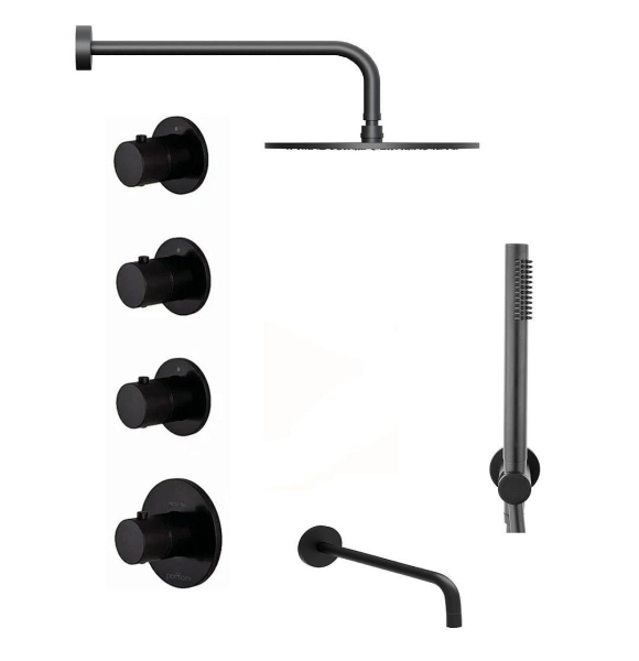 Душевой комплект PAFFONI Modular Box KITMB019NO045 черный матовый