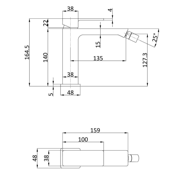 Смеситель для биде AQUAME Savona AQM6816BG золото брашированный