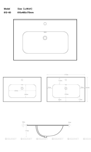 Раковина AQUANET Flat 60 черная матовая
