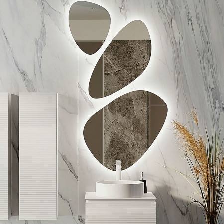 Зеркало JORNO Stone с подсветкой комплект 3 штуки 80