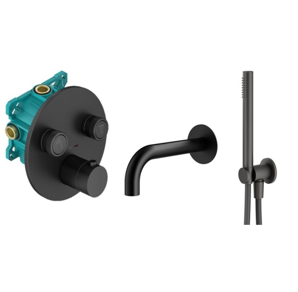 Набор для душа PLUMBERIA Psbox KITPSB02NO60 черный матовый