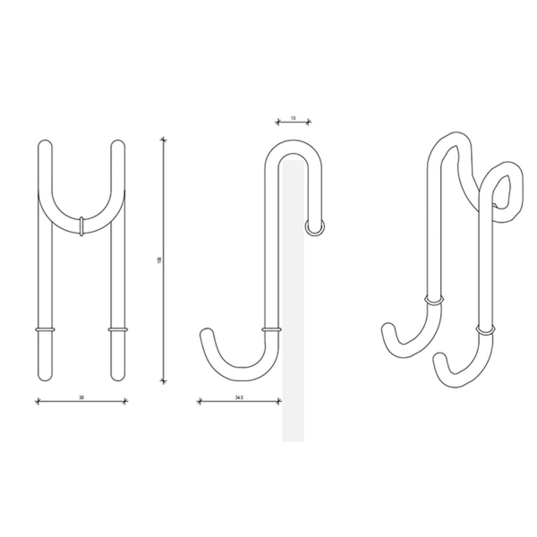 Крючок DECOR WALTHER Universal DH 1 двойной 900660 черный матовый