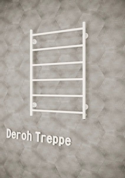 Полотенцесушитель эл. DEROH Treppe 7П 50/100 левое скрыт. подключ., 87 Вт белый мат.