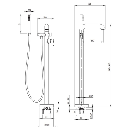 Смеситель для ванны DEANTE Silia BQS_D17M титан