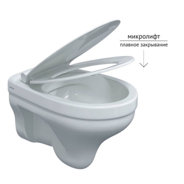 Комплект BERGES Atom Line 410 + Albit S Rimless с сиденьем с микролифтом, клавиша хром/белый