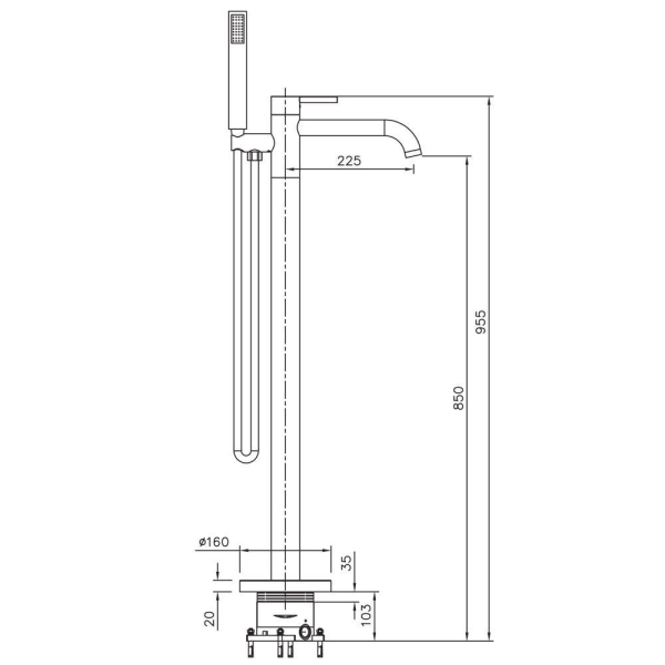 Смеситель для ванны RAIBER Graceful RP-010