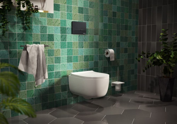 Инсталляция для унитазов BERGES Novum F5 кнопка soft touch черная матовая