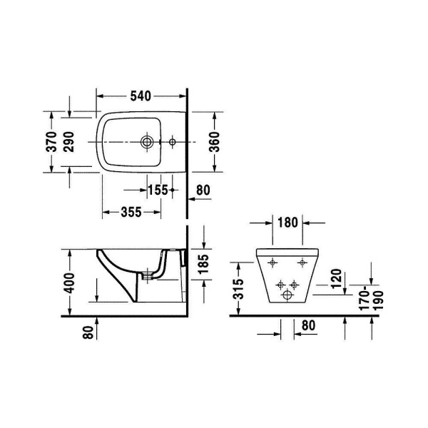 Биде подвесное DURAVIT DuraStyle 2282150000