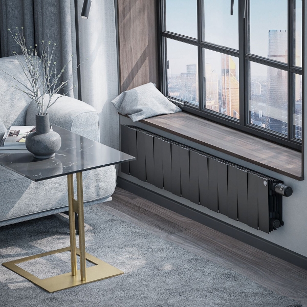 Радиатор ROYAL THERMO PianoForte 200 16С 128/28 НП черный матовый