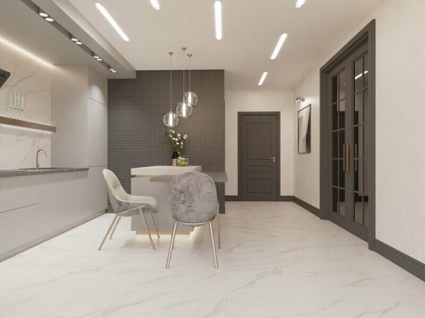Ideal White ID01 белый неполированный керамогранит 60х120см Estima