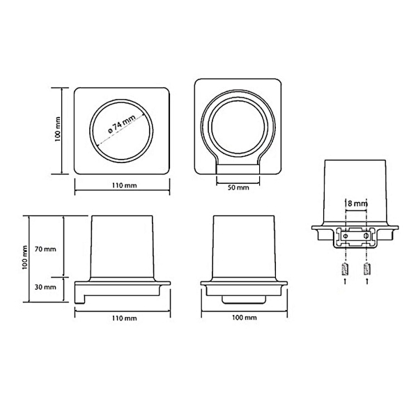 Держатель для зубных щеток BEMETA Organic Black 167111010 черный матовый