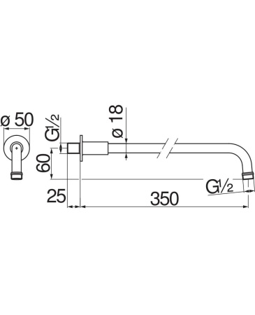 Душевой кронштейн NOBILI AD138/4CR Chrome