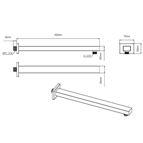 Верхний душ VINCEA VSHD-41CMB 31x21 черный матовый