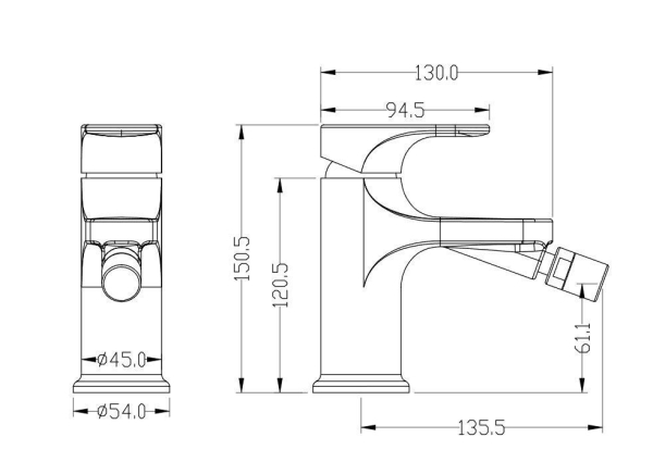 Смеситель для биде BOHEME Spectre 456-MG Gold Matt