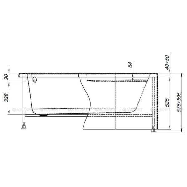 Каркас AQUANET Mia 140x80 L/R