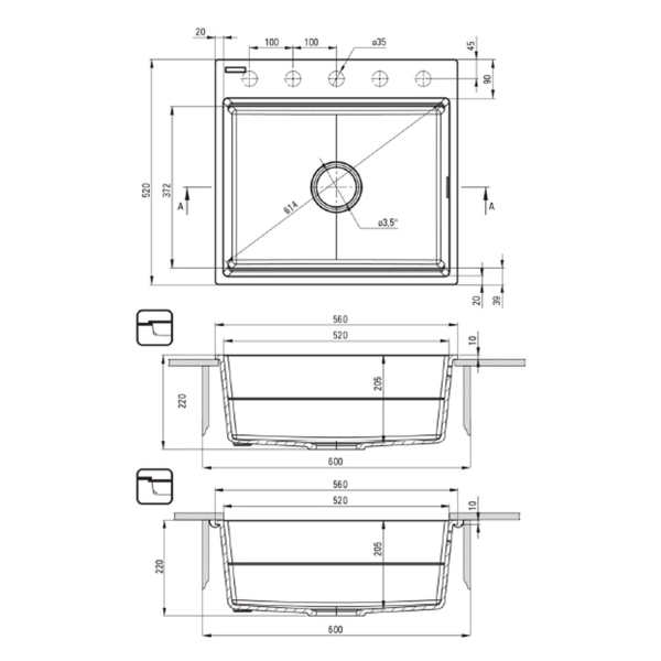 Мойка кухонная DEANTE Magnetic ZRM_A10A 56 белый матовый