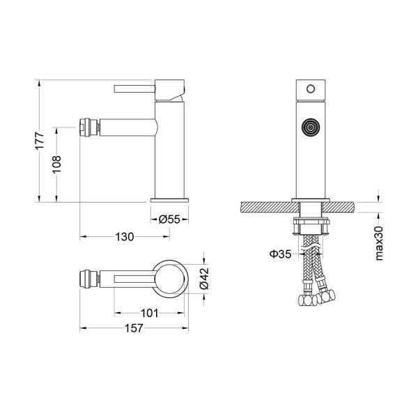 Смеситель для биде АКВАТЕК Европа AQ1318CR