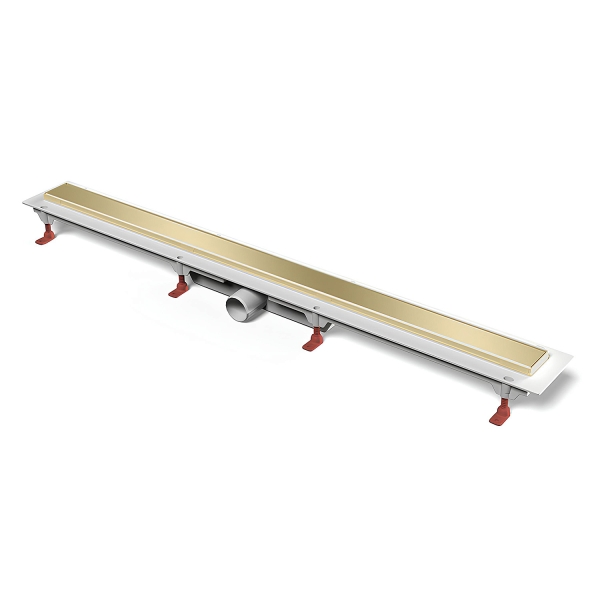Дренажный канал MCH Klasik/Floor CH 850/50 KN ZL1 с бок. сливом и нерж. рамкой, D50 золото матовое