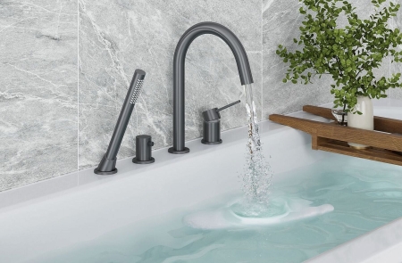 Смеситель на борт ванны TIMO Saona 2320/18Y Black gold matte