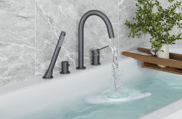 Смеситель на борт ванны TIMO Saona 2320/18Y Black gold matte