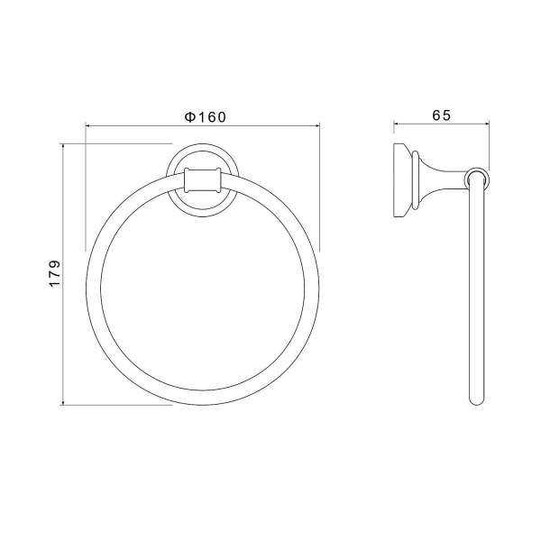Полотенцедержатель АКВАТЕК Классик кольцо AQ4512CR