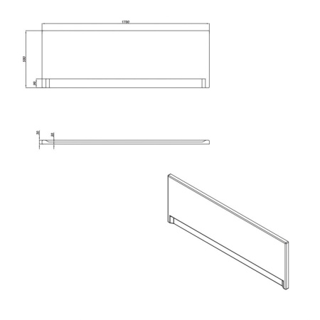 Панель фронтальная для ванн CERSANIT Universal Type 170x58