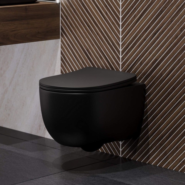 Комплект BERGES Novum 4000 + Ventas Black с сиденьем с микролифтом, клавиша F5 черная глянцевая