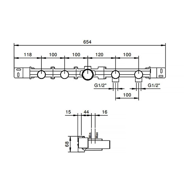 Встраиваемая часть смесителя для ванны FANTINI Icona Deco 44 00 R119A