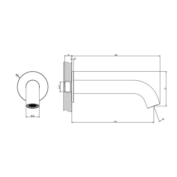 Излив GESSI 316 54008#239 сталь матовая