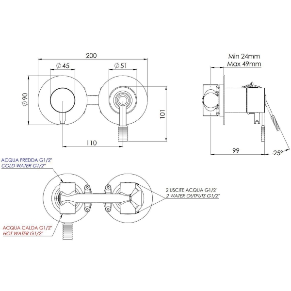 Смеситель для душа REMER Atelier AL92ZP