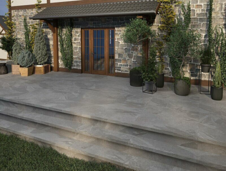 Terra Grey TE02 серый неполированный керамогранит 60х120см Estima