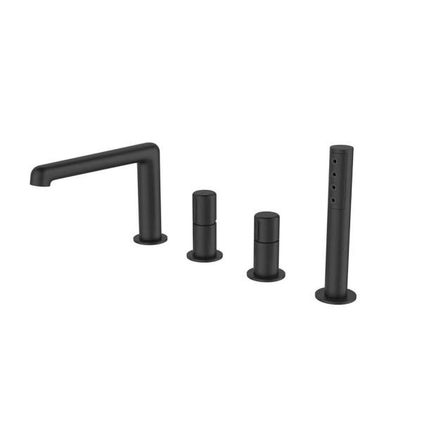 Смеситель на борт ванны BELBAGNO Uno UNO-BVD4-NERO черный матовый