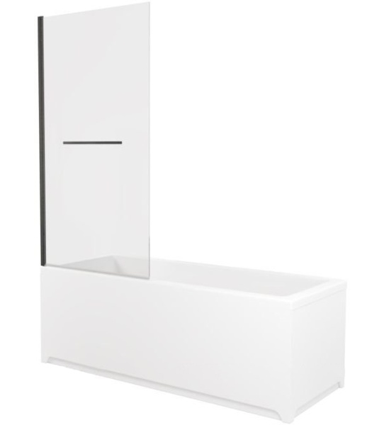 Шторка для ванны ALLEN BRAU Priority 80x150 профиль черный брашированный