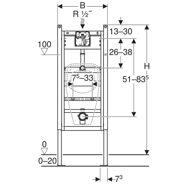 Инсталляция для писсуаров GEBERIT Duofix 111.665.00.5