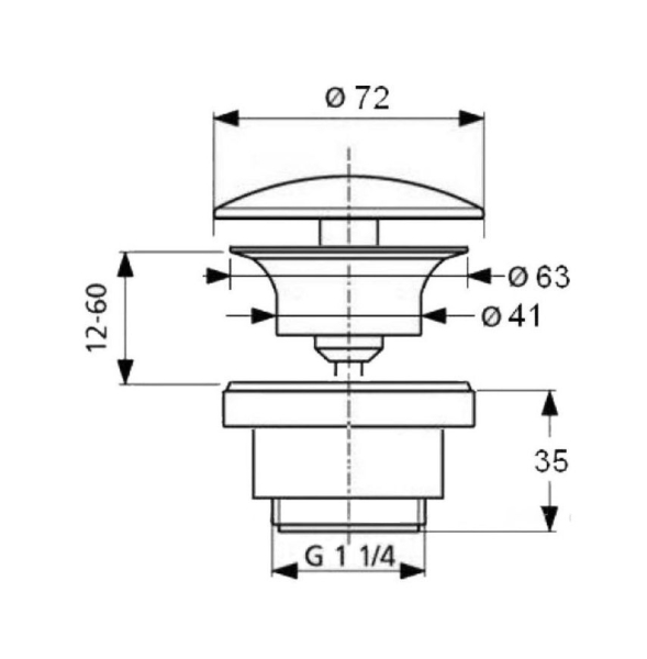 Донный клапан ARTCERAM ACA036, белый