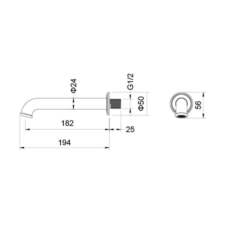 Излив для ванны АКВАТЕК Классик AQ1541PG золото
