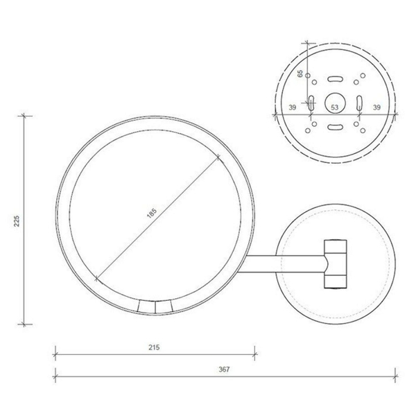 Зеркало косметическое DECOR WALTHER Round Just Look WR с подсветкой 122350 белый матовый