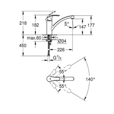 Смеситель для кухни GROHE Eurosmart New 33281002