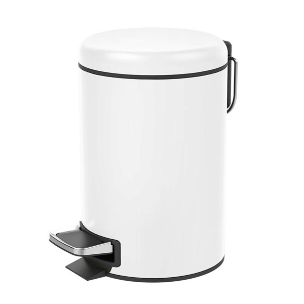 Ведро DECOR WALTHER Bin 4 с педалью 615750 белое матовое