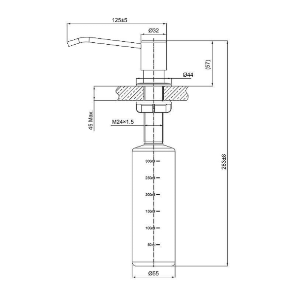 Дозатор жидкого мыла LEMARK Expert LM8201GMN графит матовый