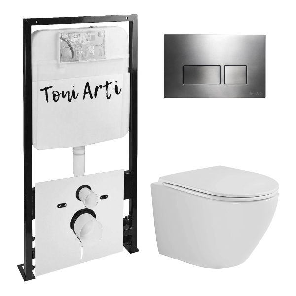 Комплект TONI ARTI TA-01 + Milano торнадо с сиденьем с микролифтом, с клавишей Noche TA-0047
