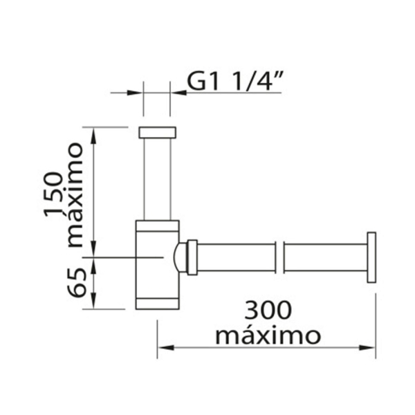 Сифон для раковины CLEVER Elegance 61976 оружейная сталь матовый