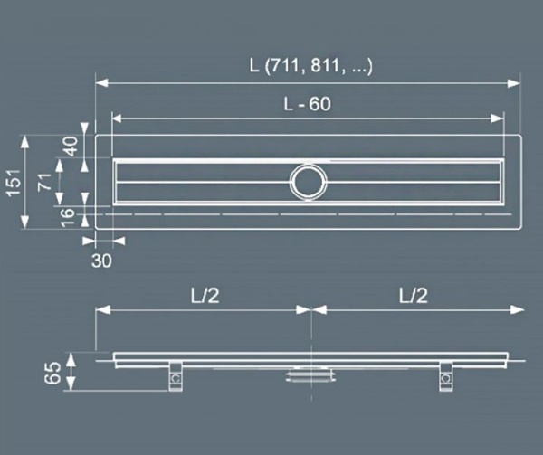 Стеклянная панель TECEdrainline 800 зеленая