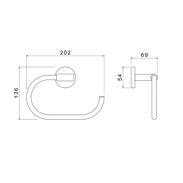 Полотенцедержатель АКВАТЕК Оберон AQ4221MB черный матовый