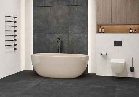 Microcement Graphite Artkera керамогранит серый матовый 60х60см