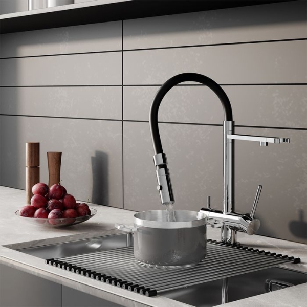 Смеситель для кухни IDDIS Ace с поворотным изливом и подключением фильтра ACESBFFi05