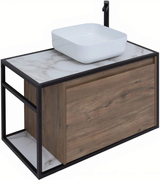 Тумба под раковину AQUANET Nova Lite Loft 90 R дуб рустикальный