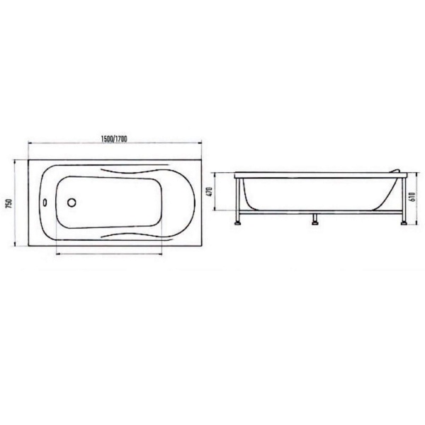 Акриловая ванна AQUANIKA Optima 150х75