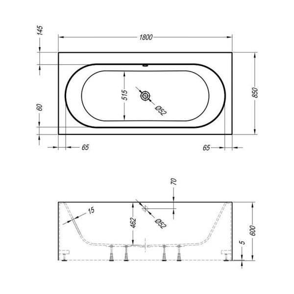 Ванна KOLPA-SAN Atys FS 180x85